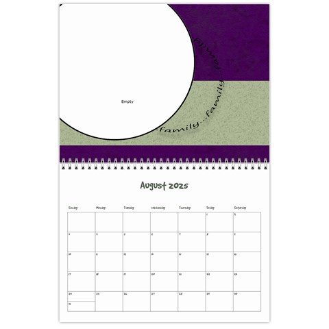 Simple Family Calendar 12 Month By Amanda Bunn Aug 2025