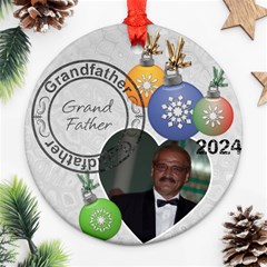 Grandfather Christmas Ornament - Round Ornament (Two Sides) Grandfather Christmas Ornament - Round Ornament (Two Sides)