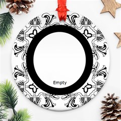 art nouveau black & white round single side ornament - Ornament (Round) art nouveau black & white round single side ornament - Ornament (Round)