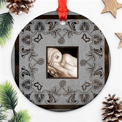 art nouveau grey single pic round single side ornament - Ornament (Round) art nouveau grey single pic round single side ornament - Ornament (Round)