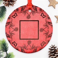 art nouveau red round single side ornament - Ornament (Round) art nouveau red round single side ornament - Ornament (Round)