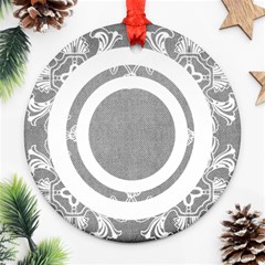 art nouveau grey lace round single side ornament - Ornament (Round) art nouveau grey lace round single side ornament - Ornament (Round)