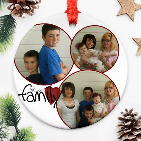 3 Photo Family Ornament By Amanda Bunn Front