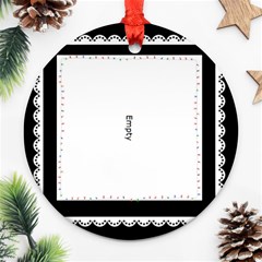 white lace christmas round ornament - Ornament (Round)