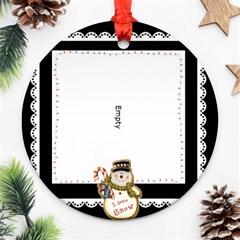 white lace I love snow christmas round ornament - Ornament (Round)