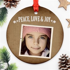 Christmas Peace Love Joy Ornament  - Ornament (Round)