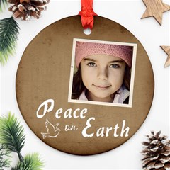 Christmas Peace Earth Ornament  - Ornament (Round)