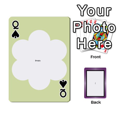 Queen Iris 54 Design Card Deck Purple By Ellan Front - SpadeQ