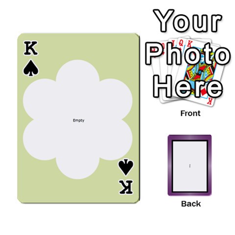 King Iris 54 Design Card Deck Purple By Ellan Front - SpadeK
