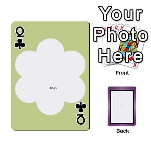Queen Iris 54 Design Card Deck Purple By Ellan Front - ClubQ