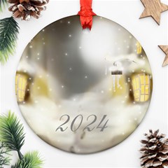 night christmas - Round Ornament (Two Sides) night christmas - Round Ornament (Two Sides)