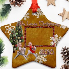 angels on reindeer 2010 ornament 55 - Ornament (Star)