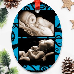 Fantasia Turquoise & Black Oval Ornament