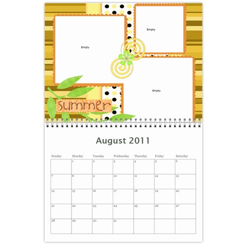 2011 Calendar By Angela Cole Aug 2011