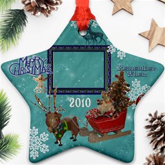 santa sleigh remember when 2010 ornament 164 - Ornament (Star)