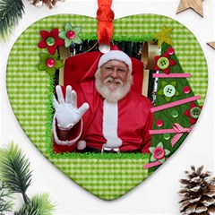 Gingham Tree Heart ornament - Ornament (Heart) Gingham Tree Heart ornament - Ornament (Heart)