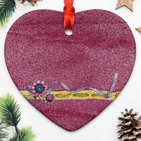 Glitter & Flowers Ornament By Mikki Front