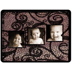 Fantasia leopard print 3 frame extra large fleece  - 80  x 56  Fleece Blanket (Large)
