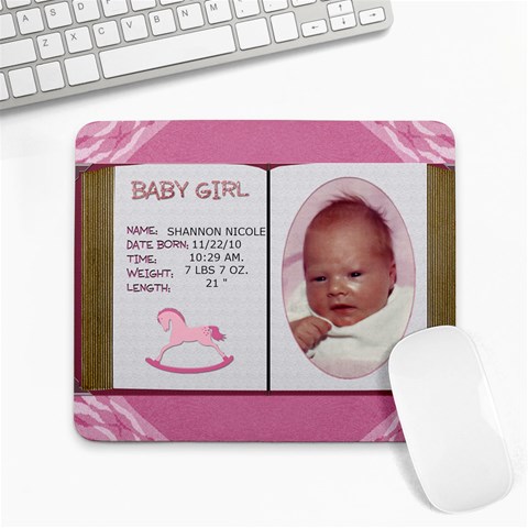 Newborn Baby Girl Mousepad By Lil Front