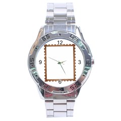Brown Mens Stainless Steel Watch