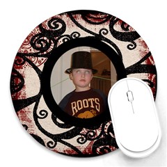 Fantasiared black & beige classic round mousemat - Round Mousepad Fantasiared black & beige classic round mousemat - Round Mousepad