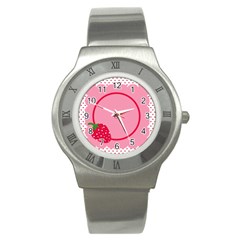 strawberries watch 01 - Stainless Steel Watch strawberries watch 01 - Stainless Steel Watch