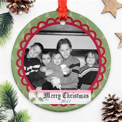 Circle Christmas Ornament 7 - Ornament (Round)