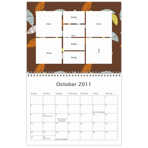 Calandar By Harker Oct 2011