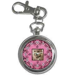 Art Nouveau Pink Keychain Watch