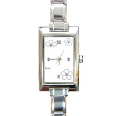 Black & Diamond Flower Charm Watch