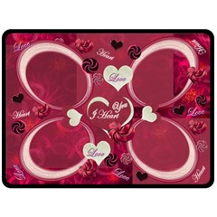 I Heart You Pink fleese blanket - 80  x 56  Fleece Blanket (Large)