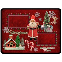 Vintage Christmas santa old fashioned fleece blanket - 80  x 56  Fleece Blanket (Large)