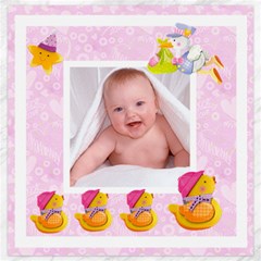 Blanky Bunny Ducks in a row lavendar pink nursery canvas 20 x 20 - Canvas 20  x 20 