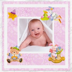 Blanky Bunny & beddy Teddy lavendar pink  nursery canvas 20 x 20 - Canvas 20  x 20 