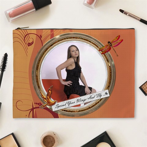 Spread Your Wings And Fly Xl Cosmetic Bag By Lil Front
