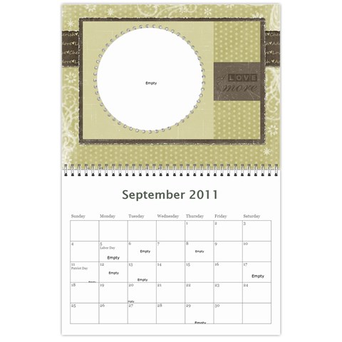 Moms Family Calender By Michelle Sep 2011