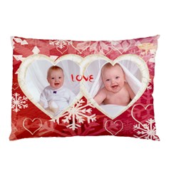 My Winter Valentine Love Heart Snowflake Pillow Case