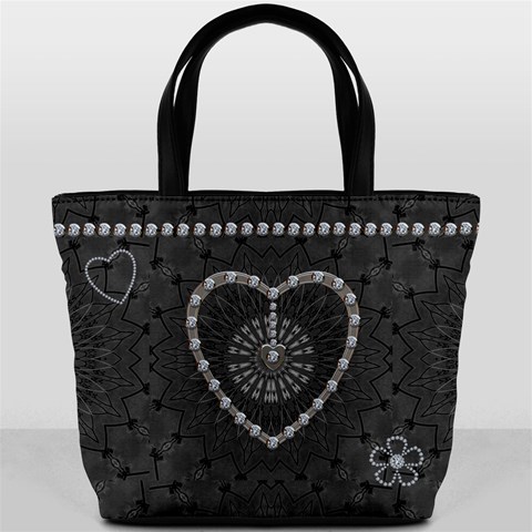 Charcoal Diamond Mom Bucket Bag By Lil Back