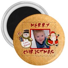 Merry Christmas Santa Snowman Fridge Magnet