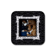 Black & White Square Coaster - Rubber Coaster (Square) Black & White Square Coaster - Rubber Coaster (Square)