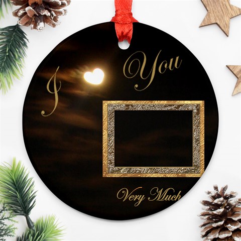 Love I Heart You Moon Ornament Round By Ellan Front