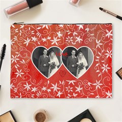 Floral Twin Hearts Valentines Extra Large cosmetic bag - Cosmetic Bag (XL) Floral Twin Hearts Valentines Extra Large cosmetic bag - Cosmetic Bag (XL)
