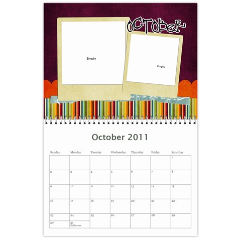 Calendar 2011 By Amanda Oct 2011