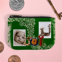 SNOWMAN JOY GREEN SWIRLS MINI PURSE - Mini Coin Purse SNOWMAN JOY GREEN SWIRLS MINI PURSE - Mini Coin Purse