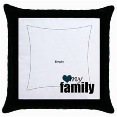 Love my family pillow - Throw Pillow Case (Black)