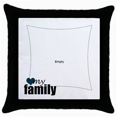 Love my family pillow red - Throw Pillow Case (Black)