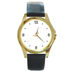 chris and paula - Round Gold Metal Watch