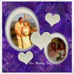 Our Wedding Day purple heart 12x12 Canvas - Canvas 12 x 12 Our Wedding Day purple heart 12x12 Canvas - Canvas 12 x 12