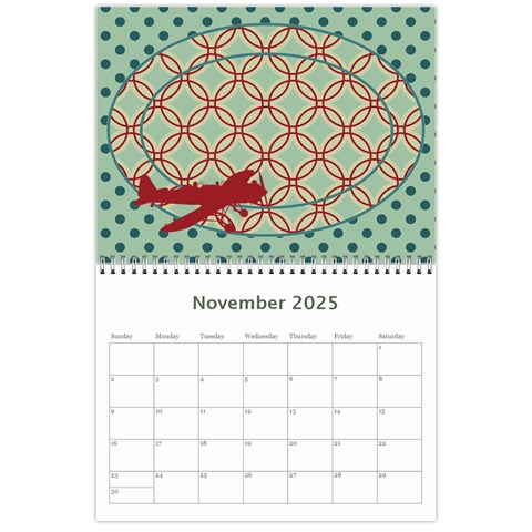 2025 Airplane 12 Month Calendar By Klh Nov 2025
