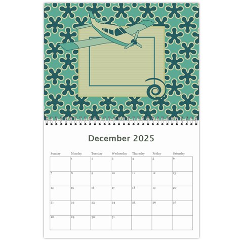 2025 Airplane 12 Month Calendar By Klh Dec 2025